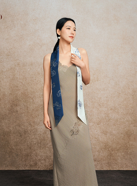 嫵WOO 【青韵】桑蚕丝长条巾小领巾飘带长款百搭丝巾围巾女送礼