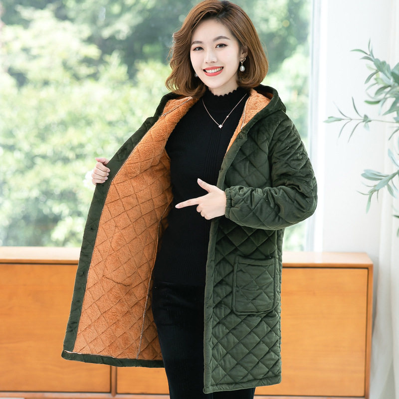 罩衣女外穿干活四川省服加绒加厚女装外套妈妈保暖宽松大码防脏厚