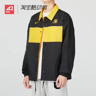 42运动家 Nike耐克 洛杉矶湖人队运动休闲翻领夹克外套DR2338-010