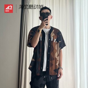 T恤 42运动家 Air Jordan男子印花拼色网面透气V领短袖 133 FB7339
