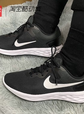 42运动家 Nike REVOLUTION 6 黑白减震低帮休闲跑步鞋 DC3729-003