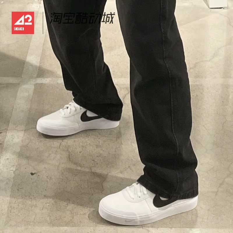42运动家 Nike Court Shot 黑白 低帮休闲运动复古板鞋FQ8146-104