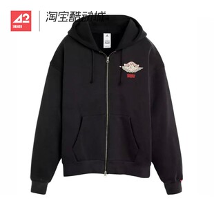 42运动家 Jordan x Levi's 连帽拉链刺绣长袖卫衣 IM6735-010 050