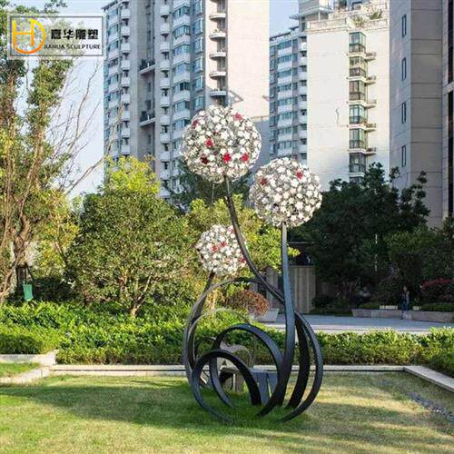 不锈钢雕塑制作户外公共区创意蒲公英装饰坐凳园林景观美陈座椅