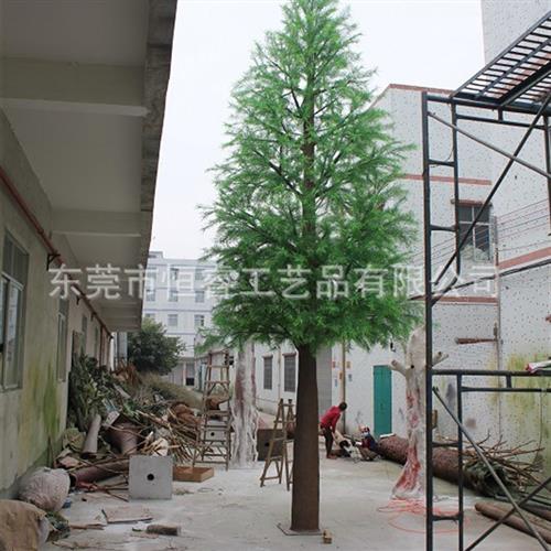 生态园林绿树仿真杉树假树玻璃钢人造杉树东莞厂家定做工程绿化树