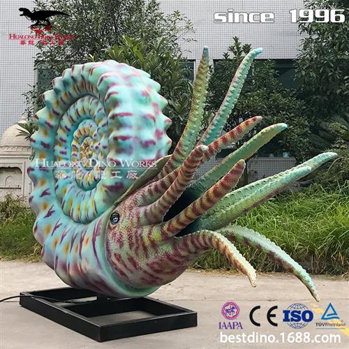 仿真大型海洋软体生物模型硅胶电动菊石绿色海洋摆件仿真动物恐龙