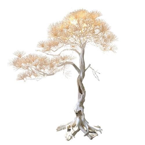 枯木实木造景装饰仿真迎客松松树摆件酒店玄关景观新中式假树