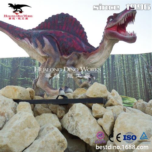 玻璃钢恐龙模型室外常用棘龙摆件仿真恐龙工厂模型雕塑景观