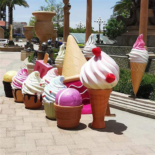 仿真冰淇淋模型摆件大型玻璃钢雪糕甜品雕塑奶茶店商业街广场装饰