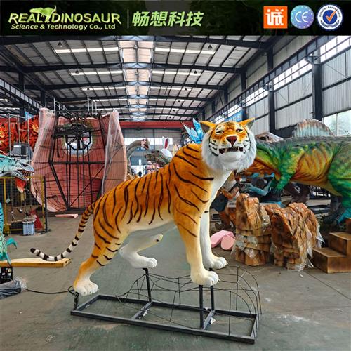 仿真老虎模型机械硅胶老虎机模电动仿真动物丛林猛兽比真实比例