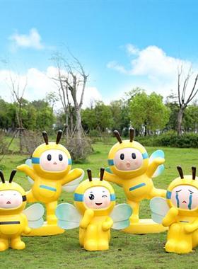 玻璃纤维蜜蜂雕塑模型卡通动物装饰幼儿园门装饰户外花园景区草图