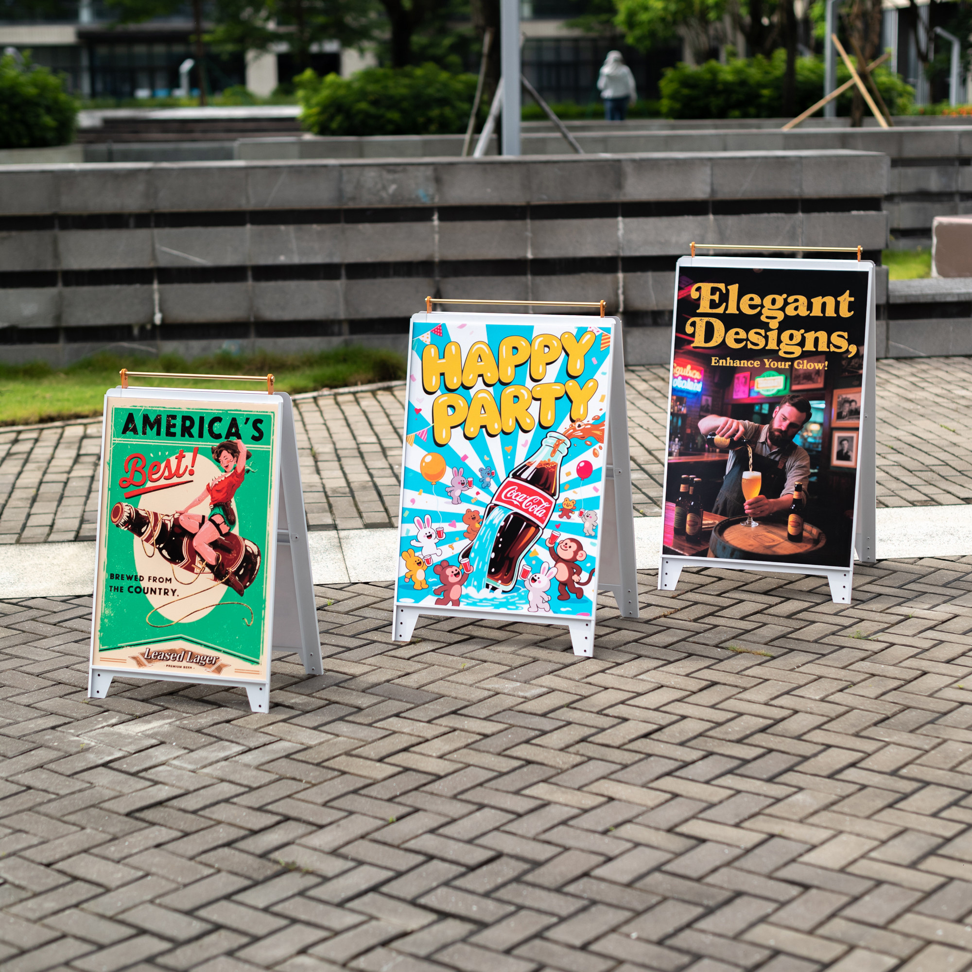 海报展示架可折叠移动奶茶店门口展示牌立式落地双面手提展架定制图片