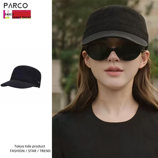 ParcoVogue赵露思同款韩版黑色针织马术帽秋冬新款复古百搭鸭舌帽