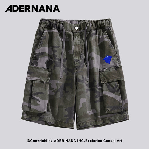 ADERNANA工装风迷彩短裤男宽松多口袋百搭五分裤夏季