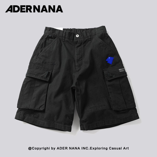 ADERNANA工装短裤男夏季宽松多口袋五分裤直筒休闲