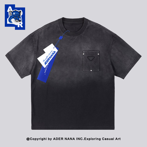 ADERNANA复古做旧宽松短袖T恤