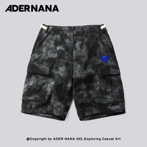 ADERNANA工装风迷彩短裤男夏季宽松多口袋五分裤