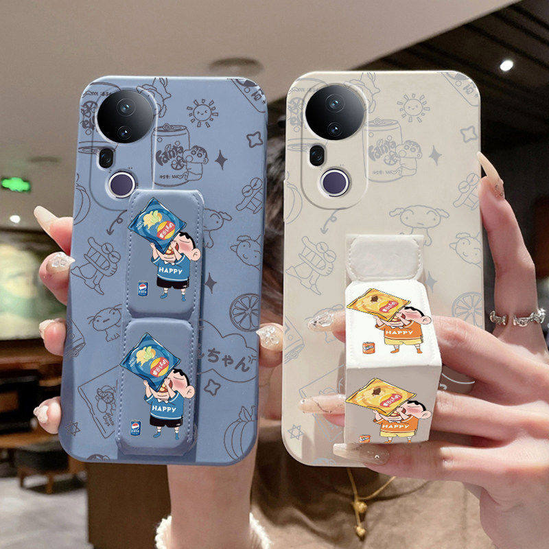 vivoS20Pro手机壳薯片蜡笔小新S19/S18背贴带支架S17E磁吸腕带VIVOS16/s15Pro/s12/s10/s9桌面横竖屏追剧神器