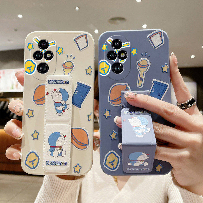 适用于荣耀500手机壳400Pro/300/200/100Pro全包防摔磁吸支架荣耀90Pro/80/70哆啦A梦60折叠腕带套硅胶软壳