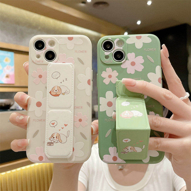 适用于华为mate80ProMax手机壳小花狗70Pro+/60便携推拉nova15Ultra磁吸桌面支撑架14/13/12折叠腕带硅胶软壳