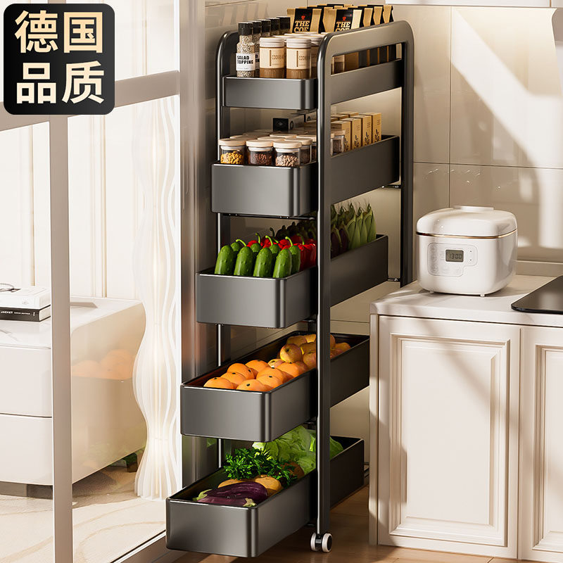厨房果蔬小推车夹缝置物架冰箱侧边极窄缝隙抽拉柜门后窄架收纳篮,厨房/烹饪用具,厨房置物架/置物柜/角架,淘宝优惠券,粉丝福利购,淘宝优惠卷