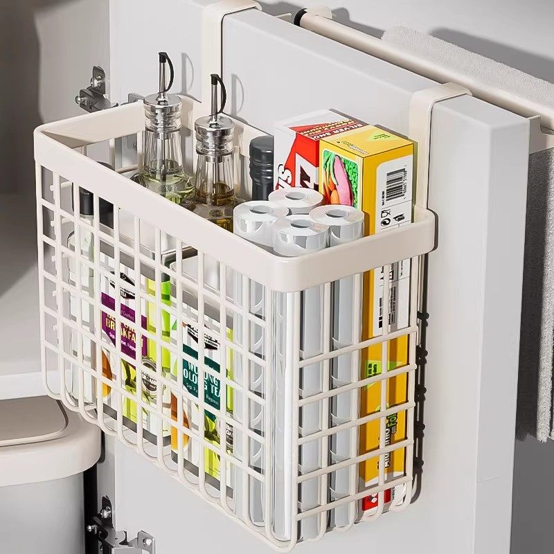 厨房置物架橱柜门内侧收纳盒保鲜膜袋挂篮壁挂式姜蒜调料收纳神器,厨房/烹饪用具,厨房置物架/置物柜/角架,淘宝优惠券,粉丝福利购,淘宝优惠卷