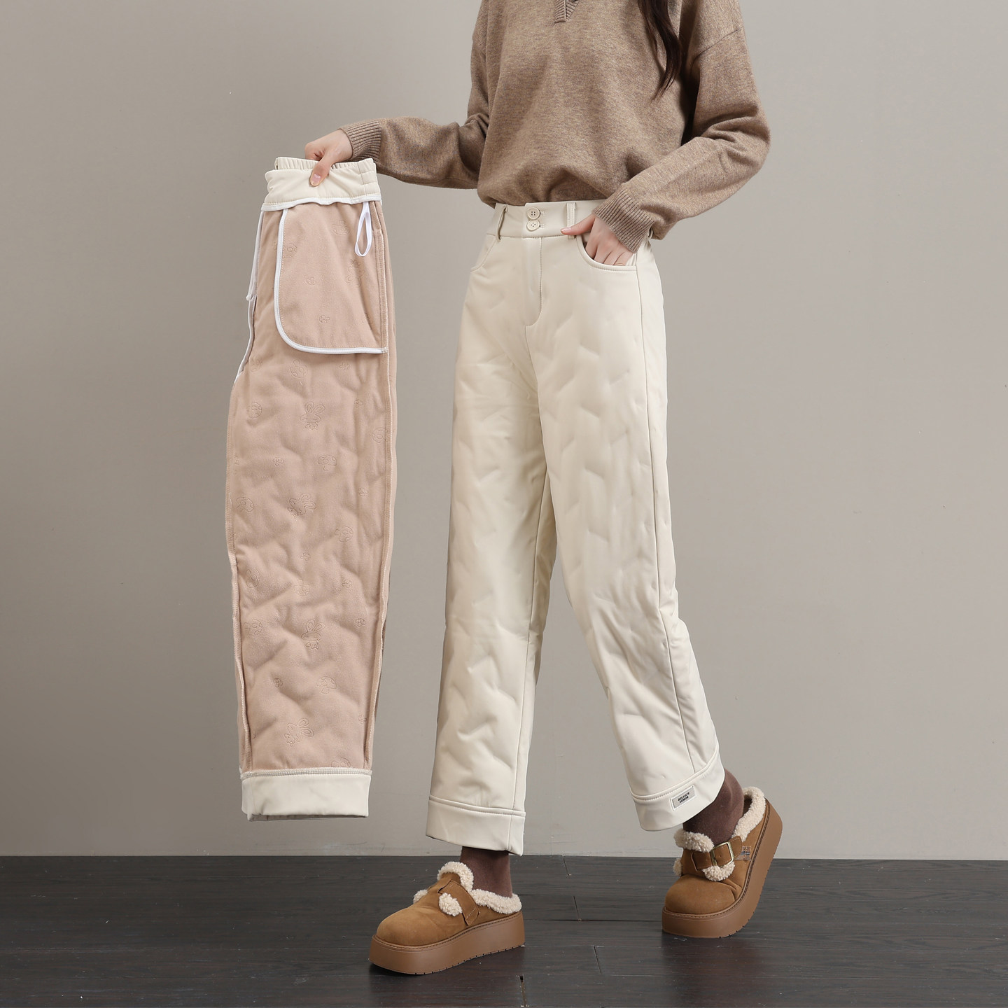 羽绒裤女外穿冬2025新款时尚东北防风防寒小个子九分阔腿直筒棉裤,女装/女士精品,棉裤/羽绒裤,淘宝优惠券,粉丝福利购,淘宝优惠卷