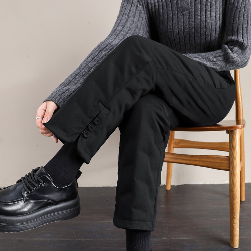 直筒羽绒裤女外穿冬季九分小个子时尚加厚保暖白鸭绒烟管阔腿棉裤,女装/女士精品,棉裤/羽绒裤,淘宝优惠券,粉丝福利购,淘宝优惠卷