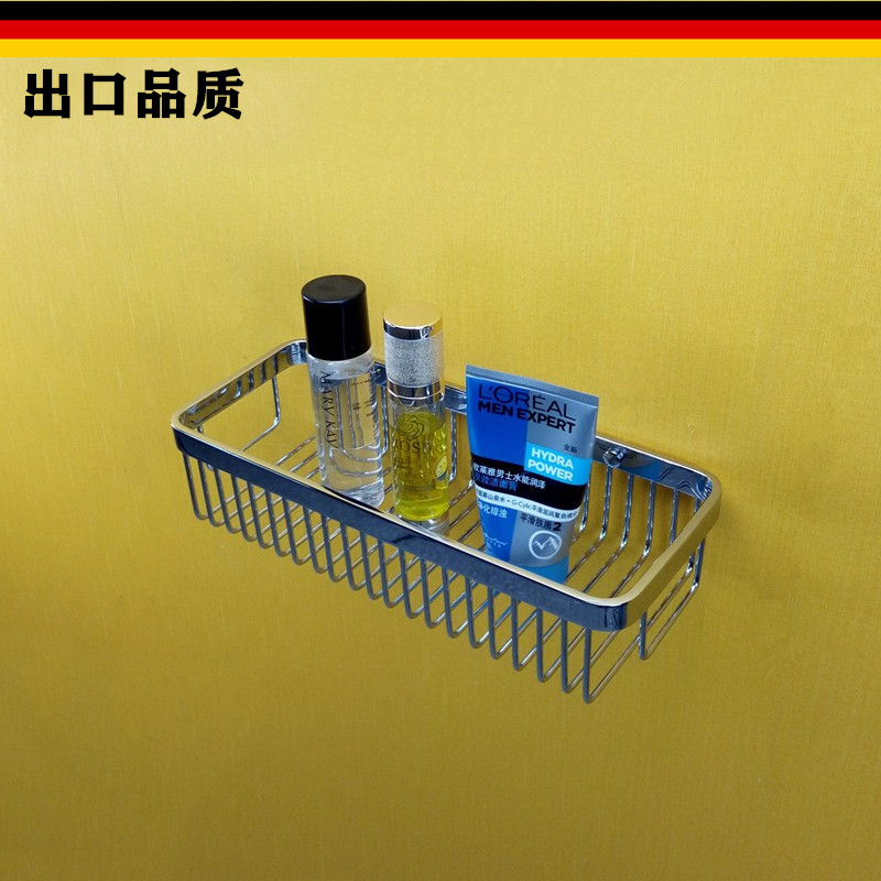 出口德国304不锈钢厕所置物架 浴室长方形网篮壁挂卫生间五金挂件