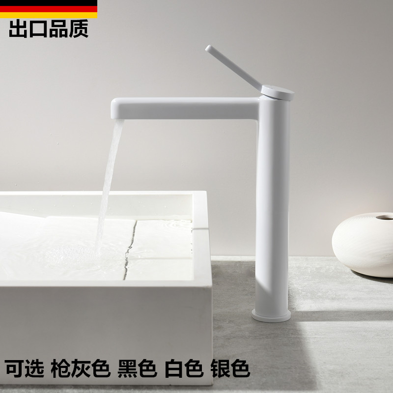 枪灰色浴室冷热水全铜面盆龙头