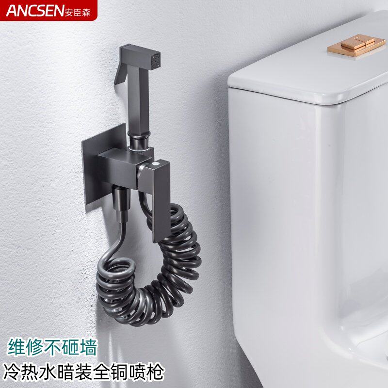 冷热水枪灰色全铜高压冲洗器套装