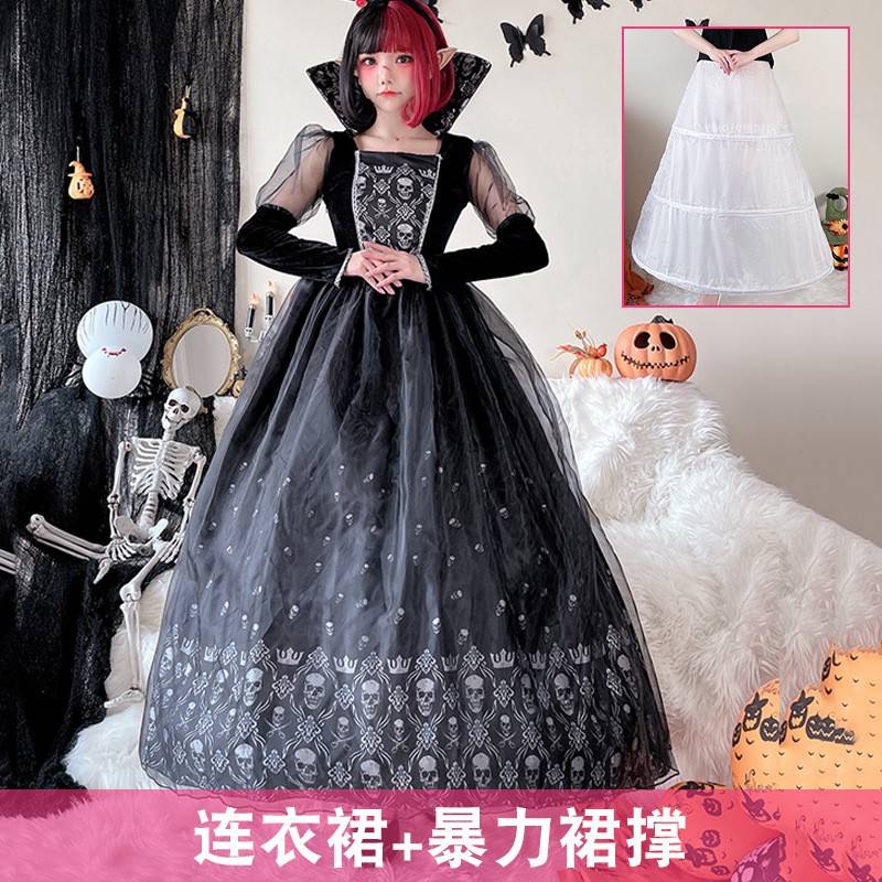 万圣节成人女王装鬼新娘成人cosplay服装女巫婆装吸血鬼骷髅cos服