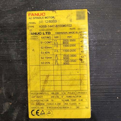 A06B-1447-B100#0102 BII12/7000发那科伺服马达 全新原装有货议