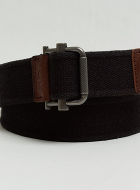 欧美潮牌 男士帆布腰带黑色休闲编织裤带夏 时尚百搭青年学生皮带