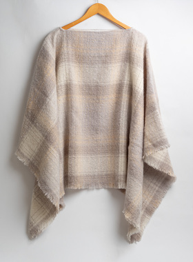 新款欧美时尚 优雅气质灰色格子围巾女秋冬 百搭旅游斗篷空调披肩