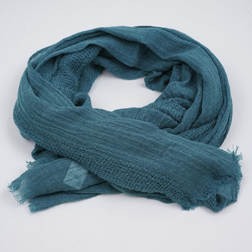 英国优雅气质蓝绿羊毛混纺围巾