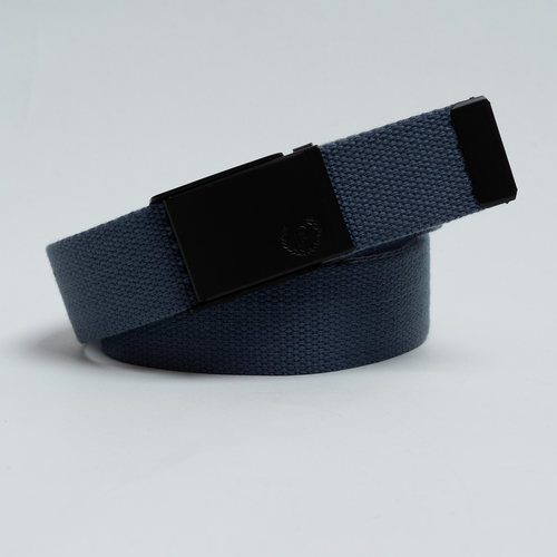 男女通用灰蓝帆布免孔工装腰带