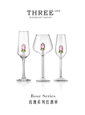 Tlife·Rose·酒具香槟红酒杯新婚礼物无铅水晶玻璃高脚杯 | 玫瑰