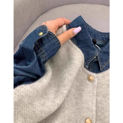 加绒加厚牛仔衬衫外套女2025秋冬季新款深蓝色小个子内搭叠穿上衣