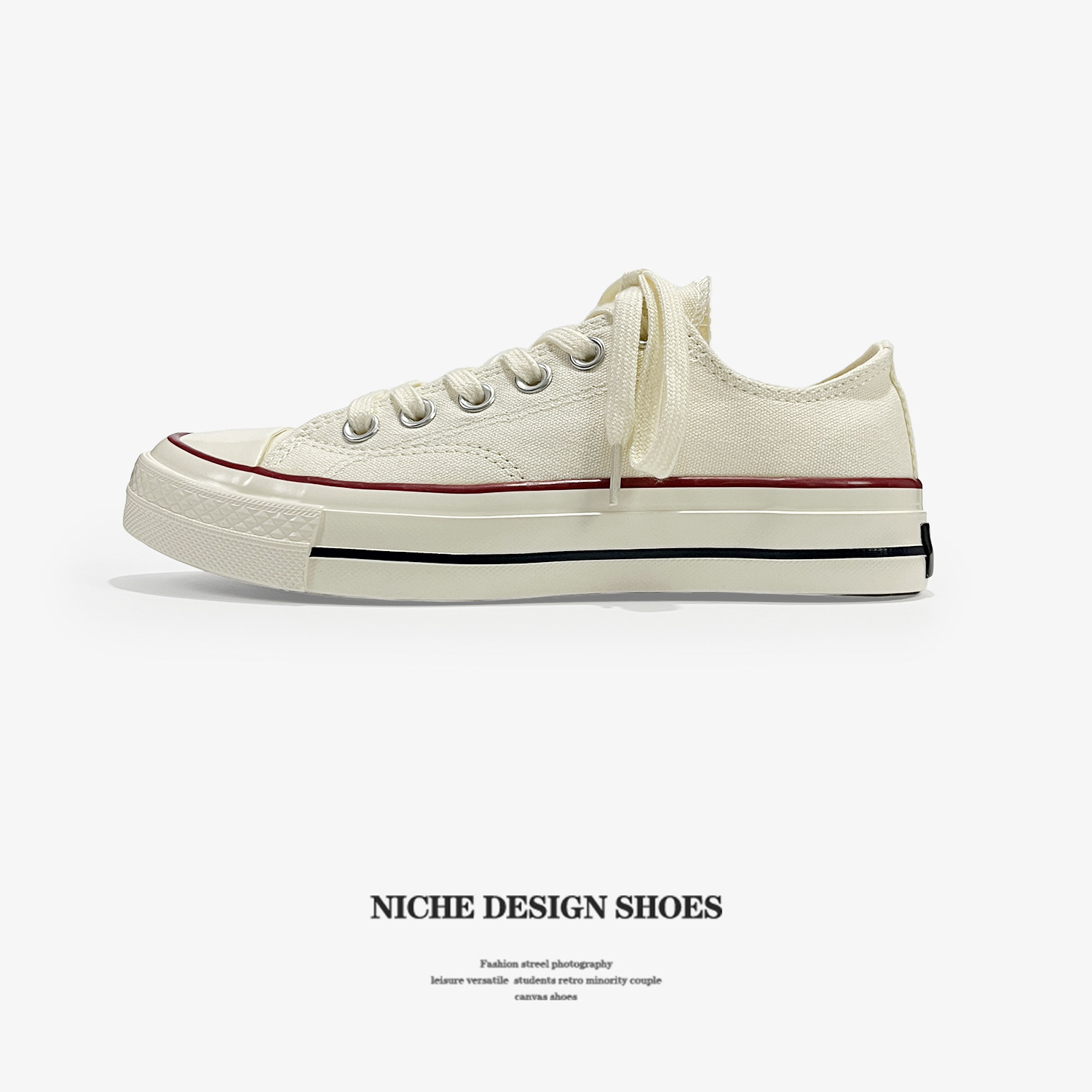 高定版经典百搭米色帆布鞋女鞋1970s情侣休闲透气小白鞋潮鞋男鞋,流行男鞋,帆布鞋,淘宝优惠券,粉丝福利购,淘宝优惠卷