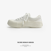 女鞋 小白鞋 百搭黑色休闲潮鞋 原创设计云朵厚底帆布鞋 单鞋 子