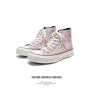 百搭高帮帆布鞋 女士学院风经典 女韩版 休闲板鞋 2026年春季 女鞋 新款