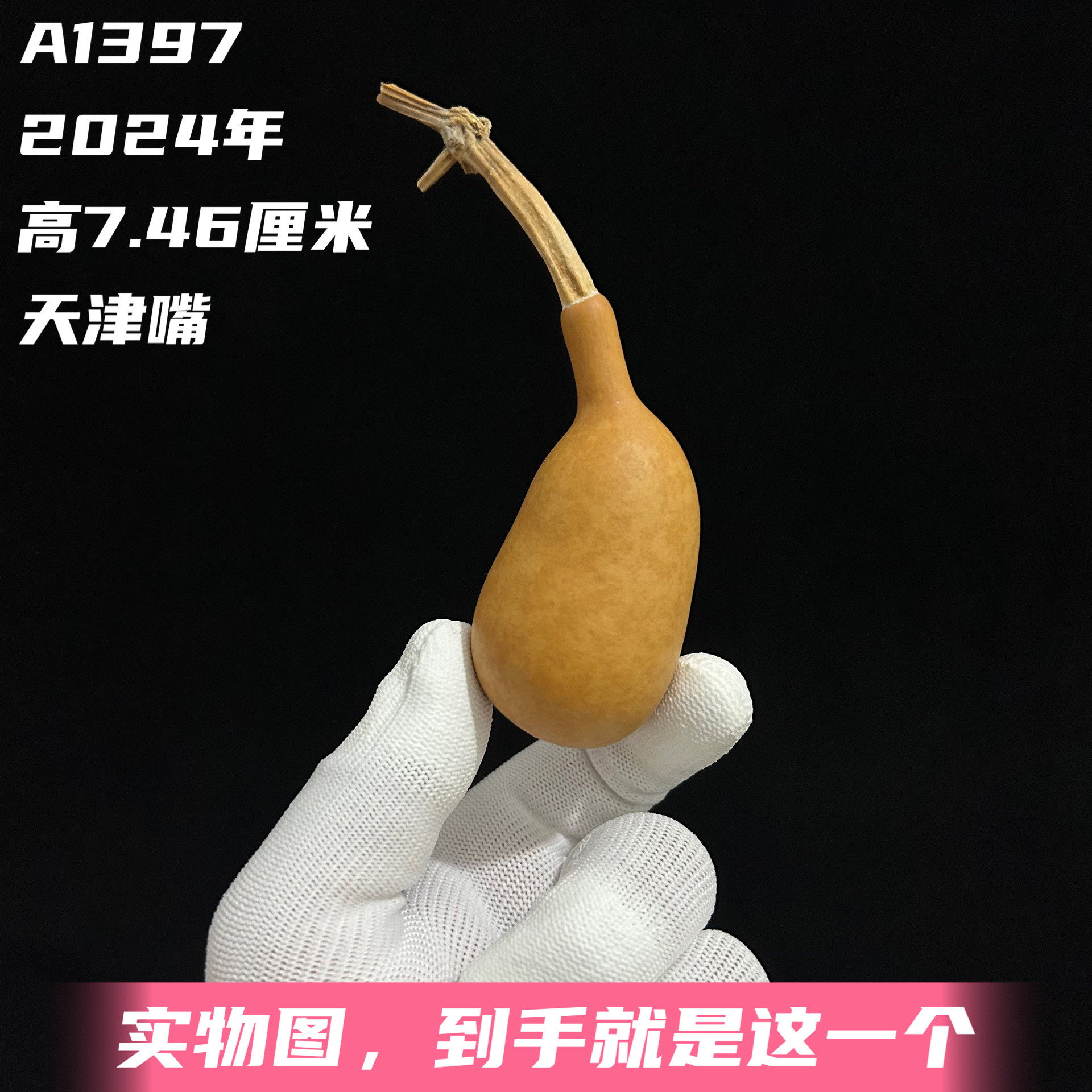 A1397高7.46厘米2024年精品手捻花叶纹异形天津嘴葫芦