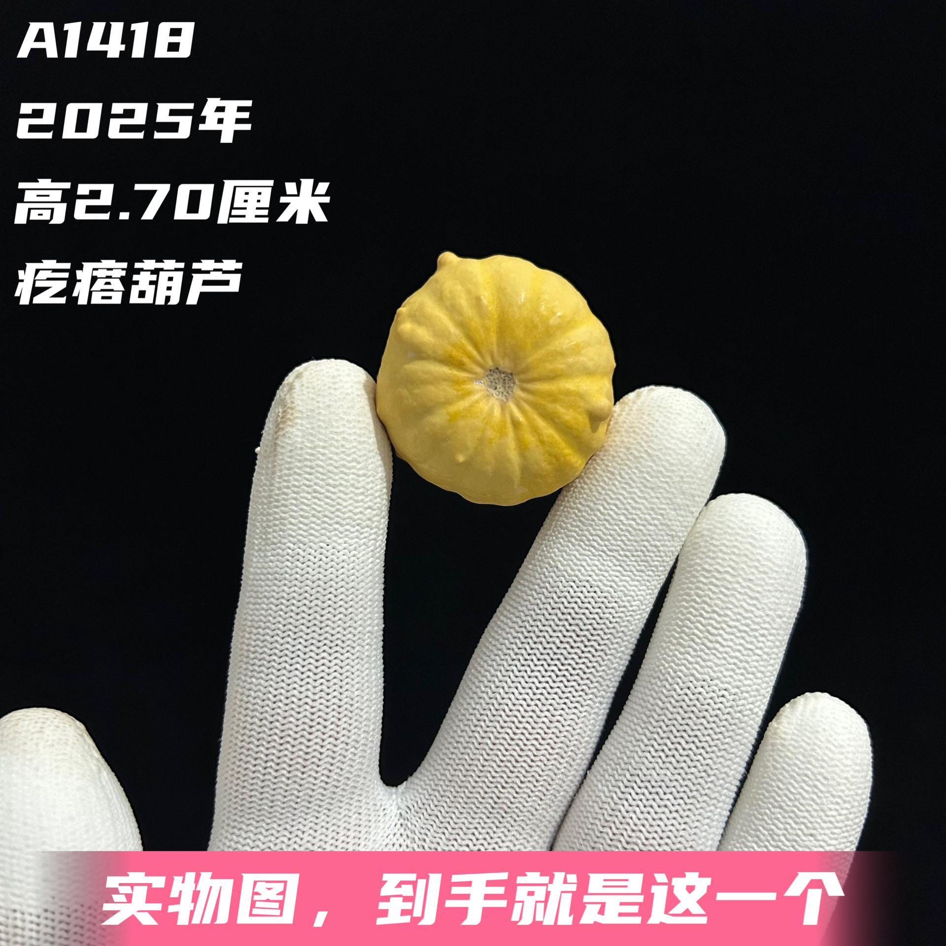A1418高2.70厘米2025年精品手捻迷你黄疙瘩墨西哥葫芦