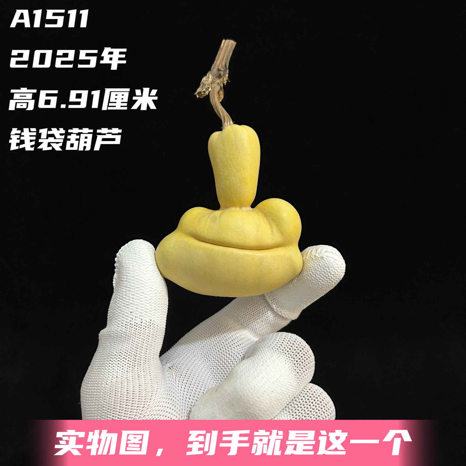 A1511高6.91厘米2025年精品手捻翻嘴粗爆头熊脸钱袋葫芦