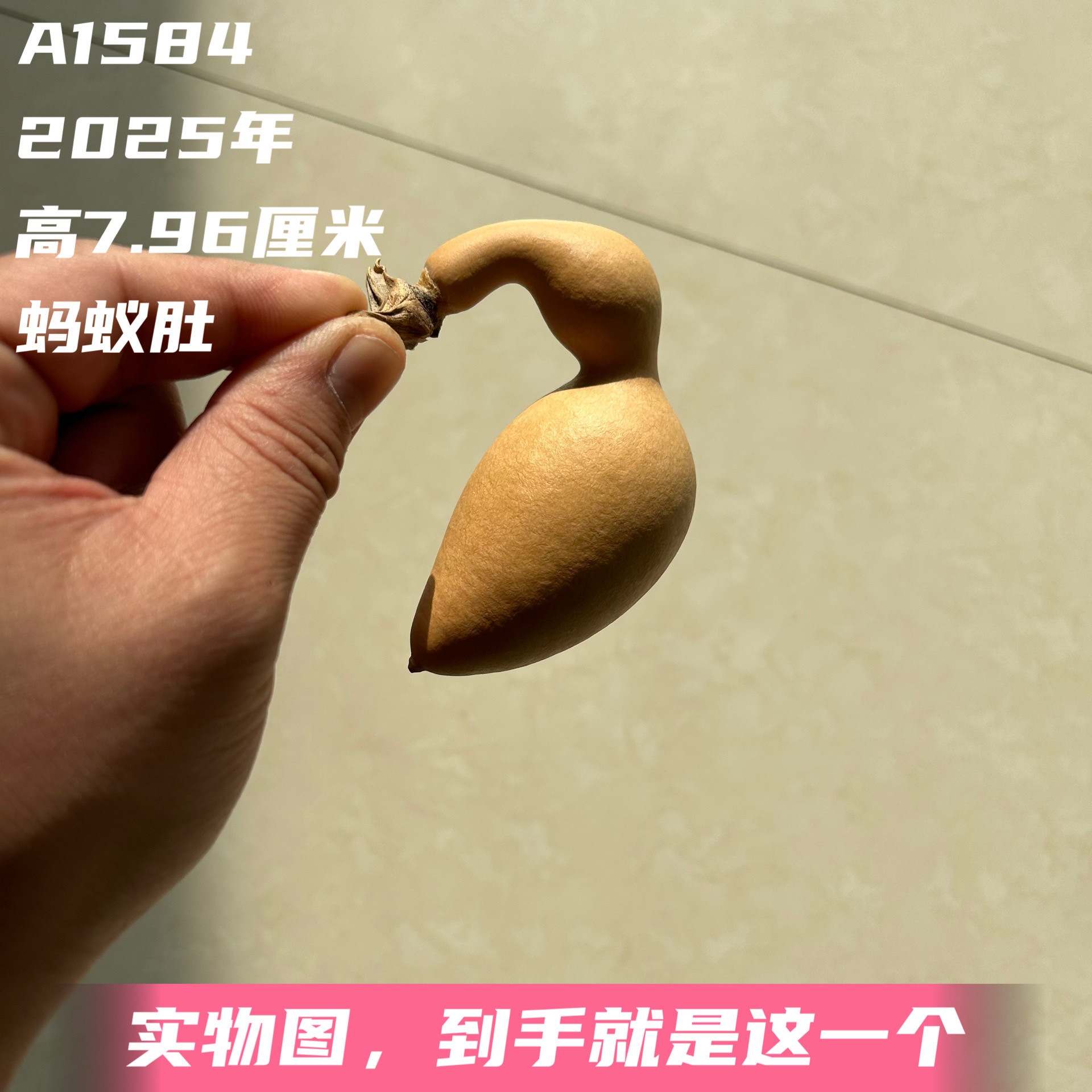 A1584高7.96厘米2025年精品手捻弓背蚂蚁肚葫芦