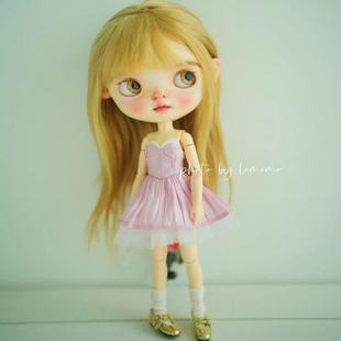 乐茉茉doll新款 绸缎抹胸裙Blythe小布娃衣孙冬旭肉肉可穿现货 包邮