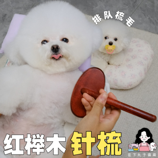 宠物比熊拉毛梳毛狗美容 澳洲进口 PlushPuppy 红榉木针梳 PP针梳