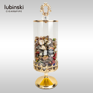 复古茄标珍藏展示收集瓶玻璃罐摆件 Lubinski雪茄烟标签收纳罐欧式