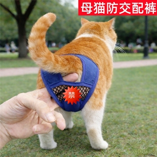 猫母猫防交配裤生理裤老年猫咪纸尿裤吸尿裤母猫发情裤姨妈巾神器